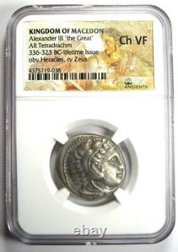 Alexander the Great III AR Tetradrachm Coin 336 BC NGC Ch VF Lifetime Issue