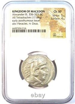 Alexander the Great III AR Tetradrachm Coin 336 BC. NGC Choice XF 5/5 Strike