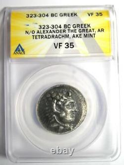 Alexander the Great III AR Tetradrachm Silver Coin 323-304 BC ANACS VF35