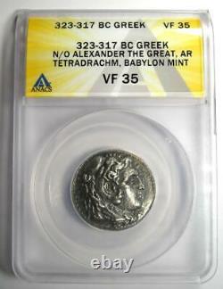 Alexander the Great III AR Tetradrachm Silver Coin 323-317 BC ANACS VF35