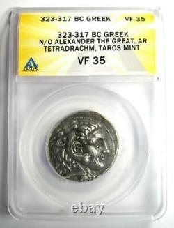 Alexander the Great III AR Tetradrachm Silver Coin 323-317 BC ANACS VF35