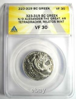 Alexander the Great III AR Tetradrachm Silver Coin 323-319 BC ANACS VF30