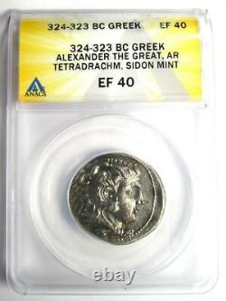 Alexander the Great III AR Tetradrachm Silver Coin 324-323 BC ANACS XF40 (EF)