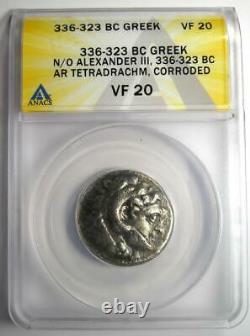 Alexander the Great III AR Tetradrachm Silver Coin 336-323 BC ANACS VF20