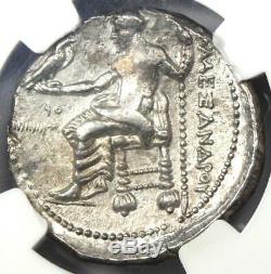 Alexander the Great III AR Tetradrachm Silver Coin 336-323 BC Certified NGC AU