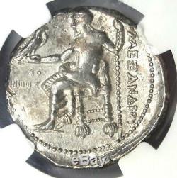 Alexander the Great III AR Tetradrachm Silver Coin 336-323 BC Certified NGC AU