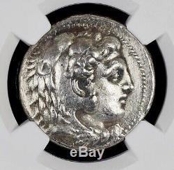Alexander the Great Silver Greek Tetradrachm NGC XF fine style, brushed