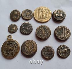Ancient 12 Roman Greek Old Bronze Silver Tetradrachm Dinarius Coins