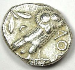 Ancient Athens Greece Athena Owl Tetradrachm Coin (393-294 BC) Good VF / XF