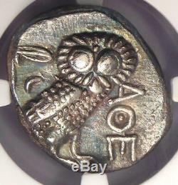 Ancient Athens Greece Athena Owl Tetradrachm Coin (393-294 BC) NGC AU
