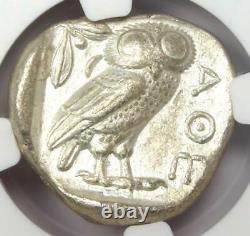 Ancient Athens Greece Athena Owl Tetradrachm Coin (440-404 BC) NGC AU