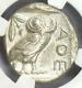 Ancient Athens Greece Athena Owl Tetradrachm Coin (440-404 Bc) Ngc Au, Test Cut