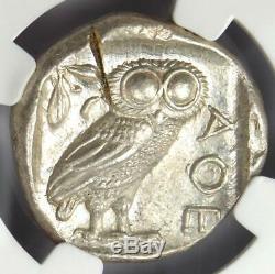 Ancient Athens Greece Athena Owl Tetradrachm Coin (440-404 BC) NGC AU, Test Cuts