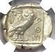 Ancient Athens Greece Athena Owl Tetradrachm Coin 440-404 Bc Ngc Ch Xf, Test Cut