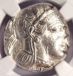 Ancient Athens Greece Athena Owl Tetradrachm Coin (440-404 BC) NGC Choice AU