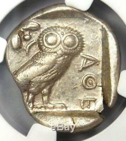 Ancient Athens Greece Athena Owl Tetradrachm Coin (440-404 BC) NGC Choice VF
