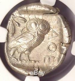 Ancient Athens Greece Athena Owl Tetradrachm Coin (440-404 BC) NGC Choice XF