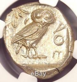 Ancient Athens Greece Athena Owl Tetradrachm Coin (440-404 BC) NGC MS (UNC)