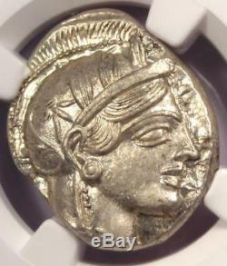 Ancient Athens Greece Athena Owl Tetradrachm Coin (440-404 BC) NGC MS (UNC)