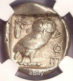 Ancient Athens Greece Athena Owl Tetradrachm Coin (440-404 BC) NGC VF