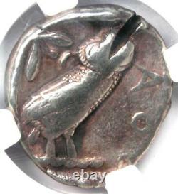 Ancient Athens Greece Athena Owl Tetradrachm Coin (440-404 BC) NGC VF, Test Cut