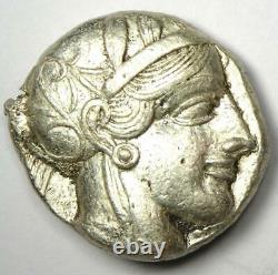 Ancient Athens Greece Athena Owl Tetradrachm Coin (454-404 BC). XF with Test Cut