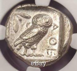 Ancient Athens Greece Athena Owl Tetradrachm Coin (455-440 BC) NGC XF