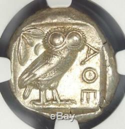 Ancient Athens Greece Athena Owl Tetradrachm Silver Coin (440-404 BC) NGC AU