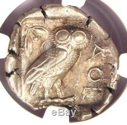 Ancient Athens Greece Athena Owl Tetradrachm Silver Coin (440-404 BC) NGC AU