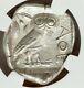 Ancient Athens Greece Athena Owl Tetradrachm Silver Coin 440-404 Bc Ngc Au 5/5