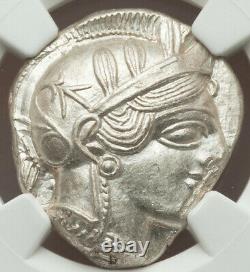 Ancient Athens Greece Athena Owl Tetradrachm Silver Coin 440-404 BC NGC MS
