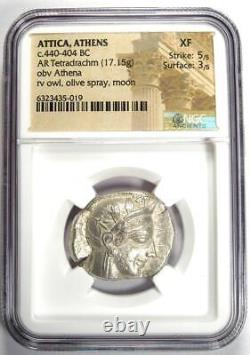 Ancient Athens Greece Athena Owl Tetradrachm Silver Coin 440-404 BC NGC XF EF