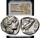 Ancient Attica Athens Greek Owl Silver Tetradrachm Coin (440-404 Bc) Ngc Au