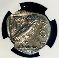 Ancient Attica Athens Greek Owl Silver Tetradrachm Coin (440-404 BC) NGC AU