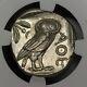 Ancient Attica Athens Greek Owl Silver Tetradrachm Coin (440-404 B. C.) Ngc Ms
