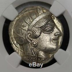 Ancient Attica Athens Greek Owl Silver Tetradrachm Coin (440-404 B. C.) NGC MS