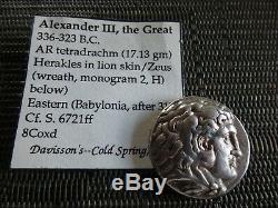 Ancient Coin Kingdom of Macedon Silver Tetradrachm Alexander III, the Great 17g