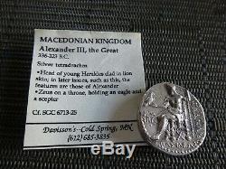 Ancient Coin Kingdom of Macedon Silver Tetradrachm Alexander III, the Great 17g