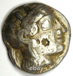 Ancient Egypt Athena Owl Tetradrachm Silver Coin (400 BC) VF with Test Marks