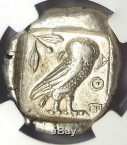 Ancient Egypt Near East Athena Owl Tetradrachm Coin (400 BC) NGC XF (EF)