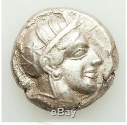 Ancient Greece 440-404BC Attica Athens AR tetradrachm AU LINE RIGHT COLOR BRITE