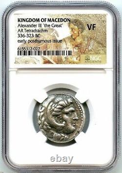 Ancient Greece, Alexander the Great Silver Tetradrachm 336 BC, NGC VF, Very Nice
