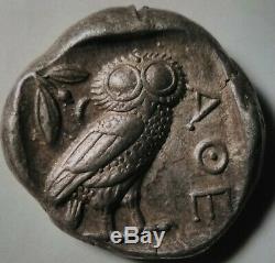 Ancient Greece Athena OWL 454 BC. Attica Athens Stunning Tetradrachm Silver Coin
