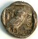 Ancient Greek. Attica Athens Circa 454-404 Bc. Toned Tetradrachm Owl Silver Coin