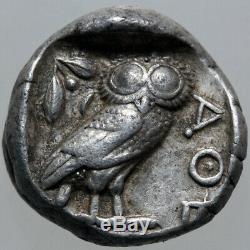 Ancient Greek Coin Attica Athens Owl Silver Tetradrachm-test Cut-450 Bc