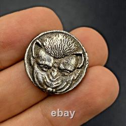 Ancient Greek Coin Lion Mask and Iokastos Silver Tetradrachm 13.3g (22.2mm)