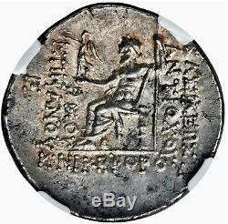 Ancient Greek Seleucid Kingdom Antiochus IV 175-164 BC AR Tetradrachm NGC CH AU