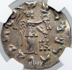 Ancient INDIA Area King MAUES Silver Tetradrachm Greek Coin NIKE NGC i87717
