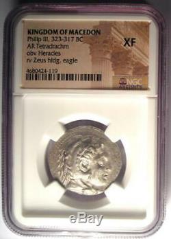 Ancient Philip III AR Tetradrachm Coin 323-317 BC Certified NGC XF Condition
