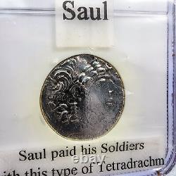 Ancient Roman Saul Tetradrachm Coin Numismatic Silver Empire Collection